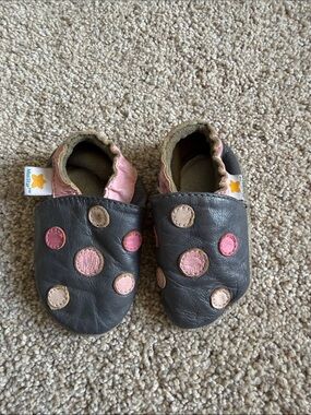 Mini Star Baby Leather Slip-On Polka Dot Walkers Moccasin